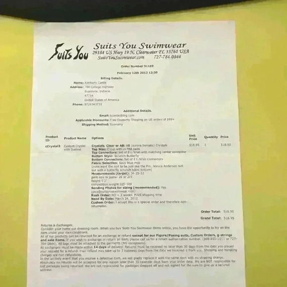 Suits You Swimwear Competition Bikini Size S NPC - Picture 5 of 5